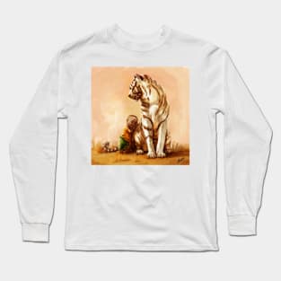 Kid with a tiger Long Sleeve T-Shirt
